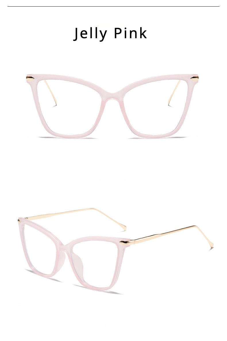 KKTREE OptiLux Cat-eye Metal Blue Light Blocking Glasses, Butterfly Eye Stylish Non-prescription Frame, Trendy Eyewear