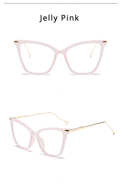 KKTREE OptiLux Cat-eye Metal Blue Light Blocking Glasses, Butterfly Eye Stylish Non-prescription Frame, Trendy Eyewear