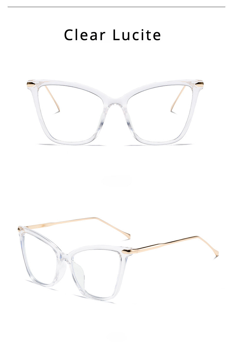 KKTREE OptiLux Cat-eye Metal Blue Light Blocking Glasses, Butterfly Eye Stylish Non-prescription Frame, Trendy Eyewear