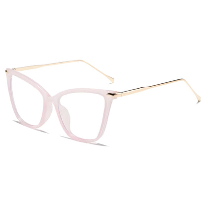 KKTREE OptiLux Cat-eye Metal Blue Light Blocking Glasses, Butterfly Eye Stylish Non-prescription Frame, Trendy Eyewear