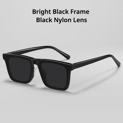 KKTREE Lunaflare High-quality Nylon Lens Square Frame Sunglasses, UV Protection, Suitable for Both Men and Women