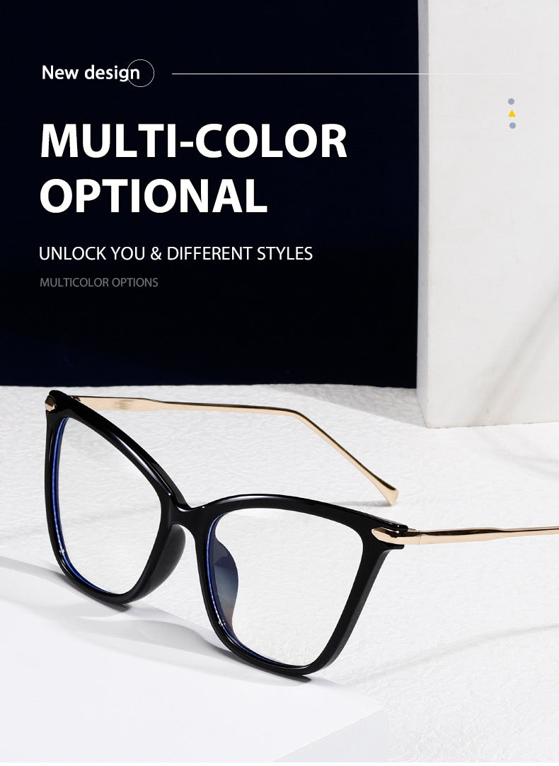 KKTREE OptiLux Cat-eye Metal Blue Light Blocking Glasses, Butterfly Eye Stylish Non-prescription Frame, Trendy Eyewear