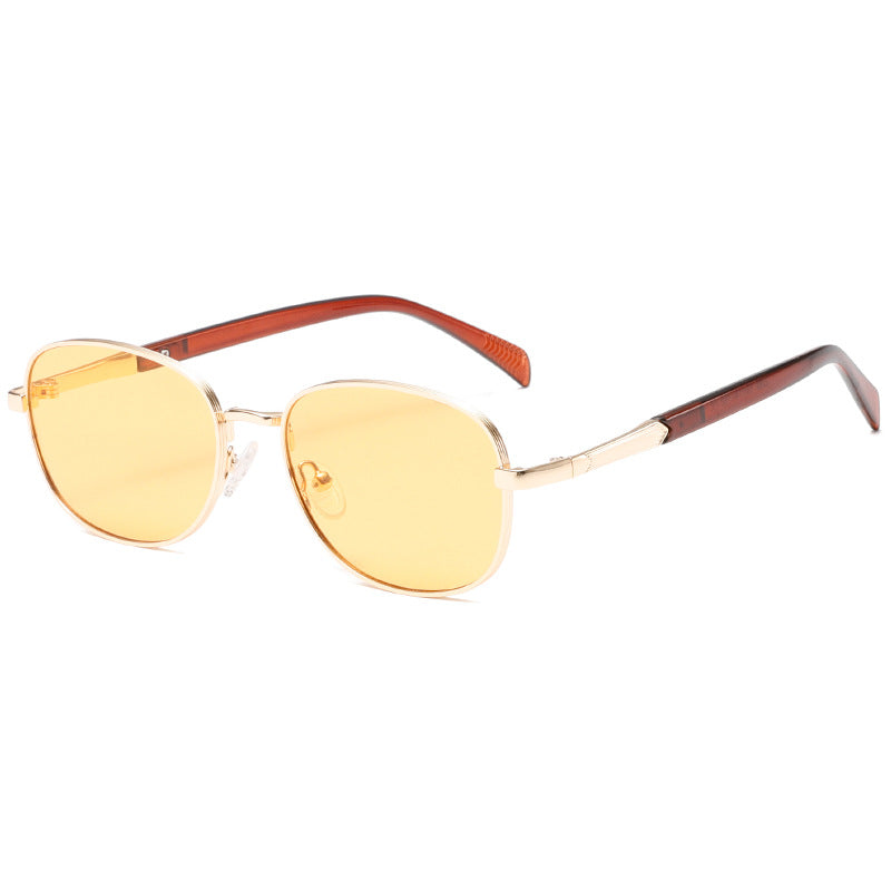 KKTREE Glamour Gleam Metal Frame Sunglasses, Retro Style UV400 Sun Protection Shades