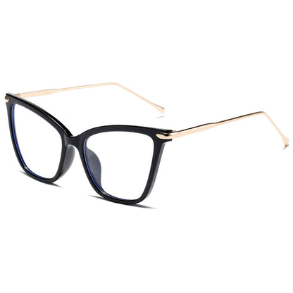 KKTREE OptiLux Cat-eye Metal Blue Light Blocking Glasses, Butterfly Eye Stylish Non-prescription Frame, Trendy Eyewear