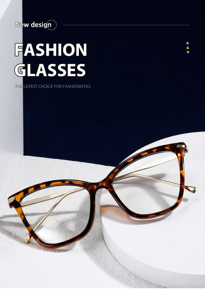 KKTREE OptiLux Cat-eye Metal Blue Light Blocking Glasses, Butterfly Eye Stylish Non-prescription Frame, Trendy Eyewear