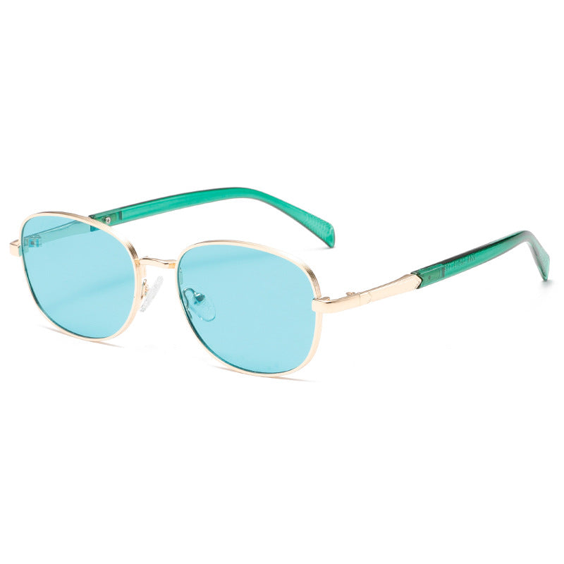 KKTREE Glamour Gleam Metal Frame Sunglasses, Retro Style UV400 Sun Protection Shades