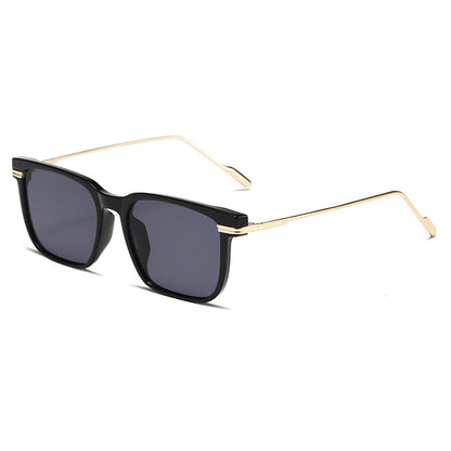 KKTREE Elegance Retro Brown Square Metal Sunglasses UV Protection or Blue Light Protection