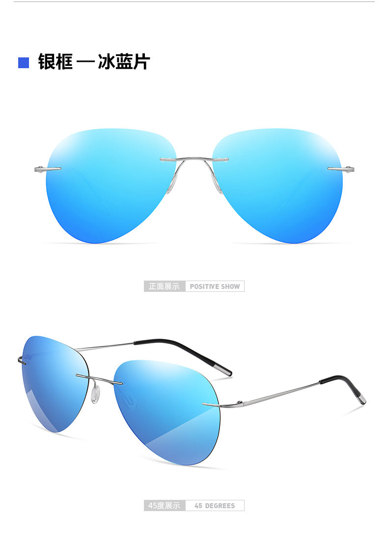 KKTREE Titan Bold Ultra-light Titanium Polarized Frameless Photochromic Sunglasses for Men, Suitable for Driving Day and Night.