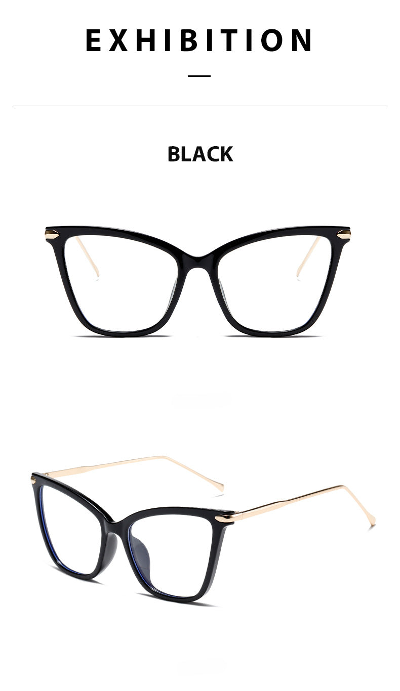 KKTREE OptiLux Cat-eye Metal Blue Light Blocking Glasses, Butterfly Eye Stylish Non-prescription Frame, Trendy Eyewear