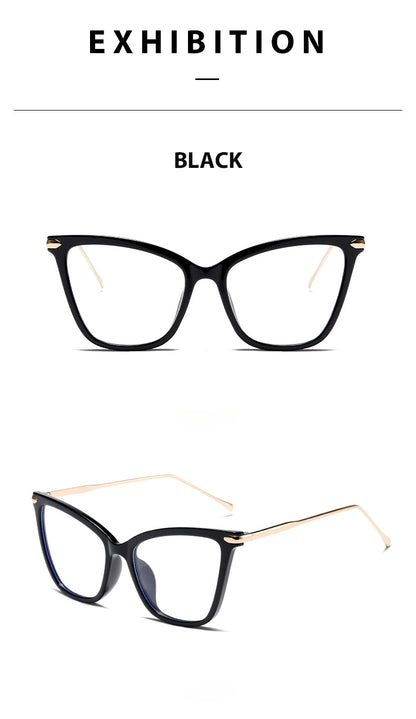 KKTREE OptiLux Cat-eye Metal Blue Light Blocking Glasses, Butterfly Eye Stylish Non-prescription Frame, Trendy Eyewear