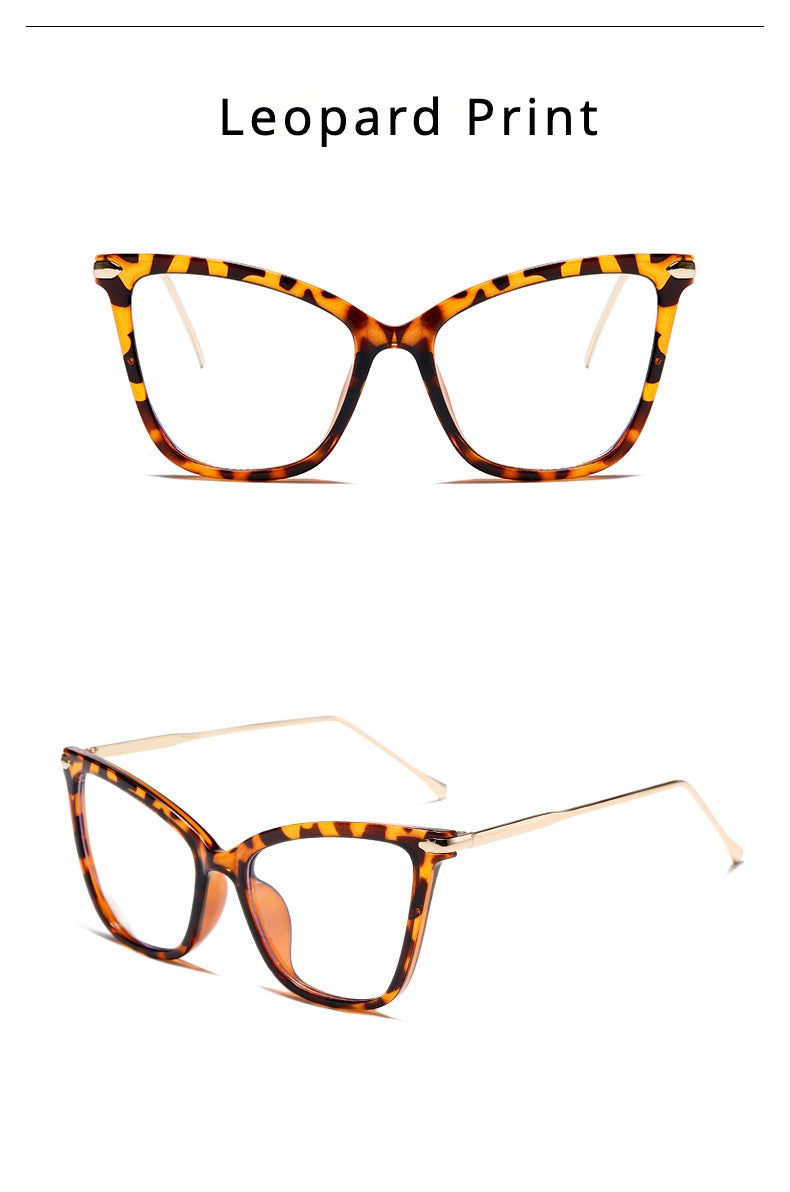 KKTREE OptiLux Cat-eye Metal Blue Light Blocking Glasses, Butterfly Eye Stylish Non-prescription Frame, Trendy Eyewear