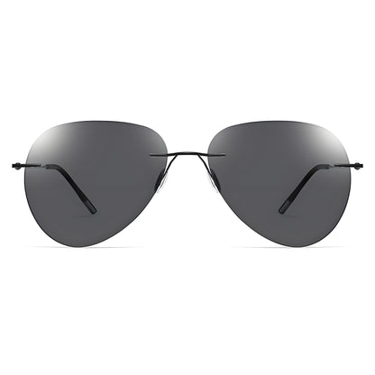 KKTREE Titan Bold Ultra-light Titanium Polarized Frameless Photochromic Sunglasses for Men, Suitable for Driving Day and Night.